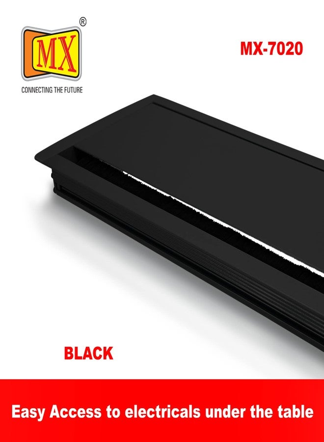 MX Table Wire Hole Cover, Cable Hole Cover, Computer Table Hole Cap, Cable Hole Cover for Desk, Wire Hole Cover, Metal Rectangle Wire Cable managment (300X127X30 MM, Black) - Image 4